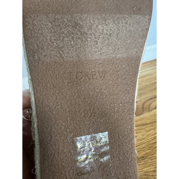 J Crew Espadrille Mary Jane Flats Size 9 1/2 Canvas Preppy Casual Chunky - Picture 6 of 9